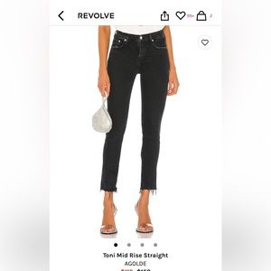 Black cropped agolde jeans